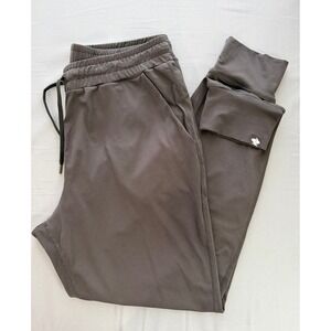 Rabbit EZ Joggers Womens Medium Charcoal Grey Green Running Pants Drawstring